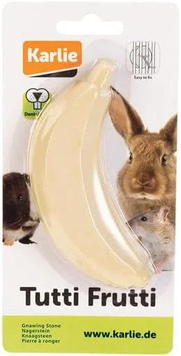 سنگ جونده کارلی توتی فروتی، طول 12 سانتی متر، عرض 4 سانتی متر، ارتفاع 2 سانتی متر، 50 گرم، موز