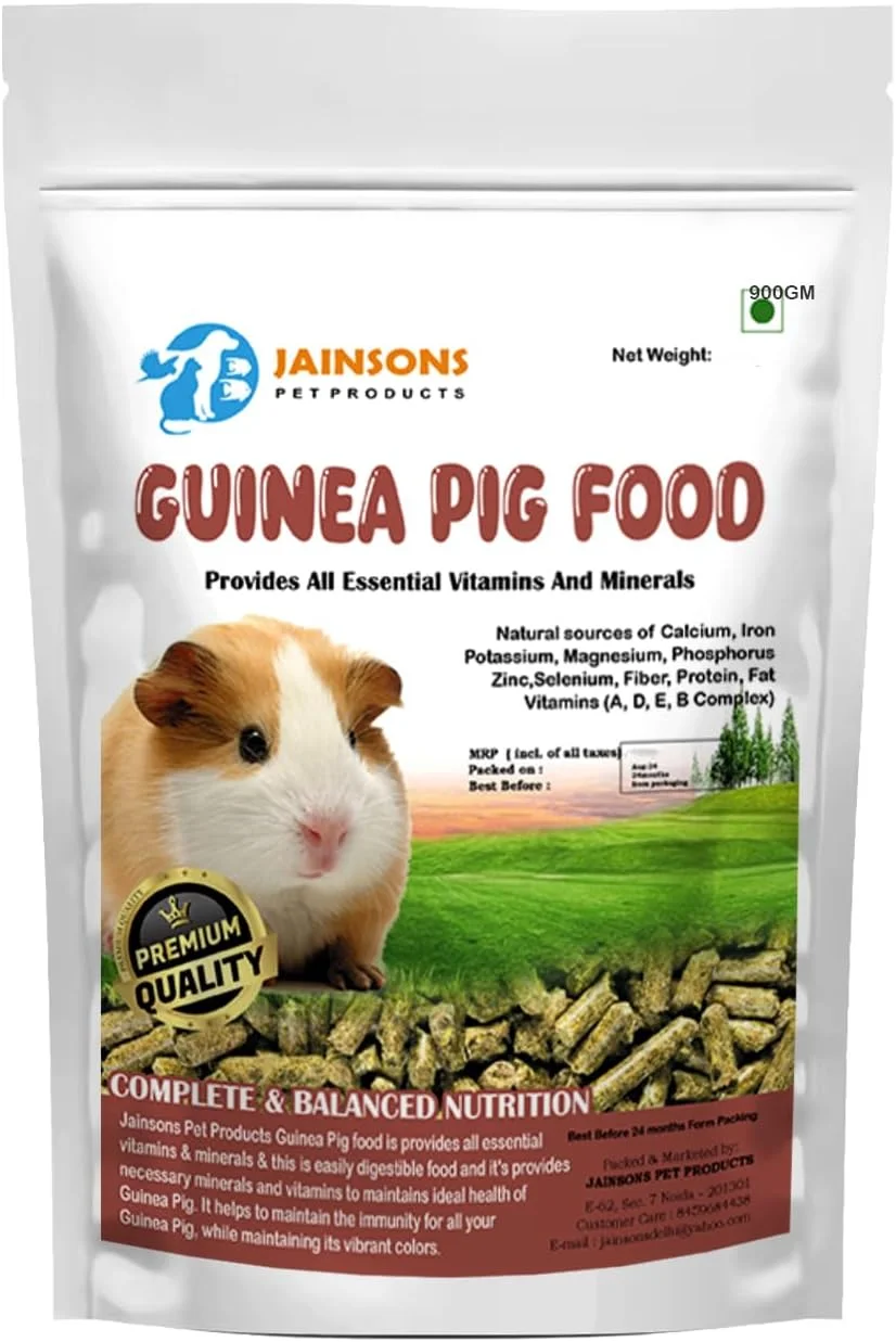 غذای خوکچه هندی جینسانز پت پروداکتس - پلت های کاملا طبیعی برای خوکچه های هندی بالغ و جوان، مواد ضروری برای یک سبک زندگی سالم و فعال، 900 گرم