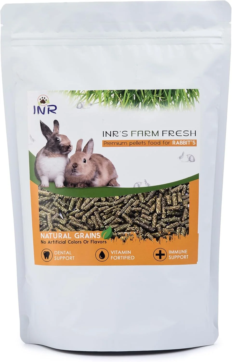 غذای پلت ممتاز و تازه مزرعه INR برای خرگوش ها (1 کیلوگرم) | مواد مغذی ضروری پیشرفته و محتوای فیبر بالا برای خرگوش های کوچک و بزرگ | غذا برای تمام مراحل زندگی