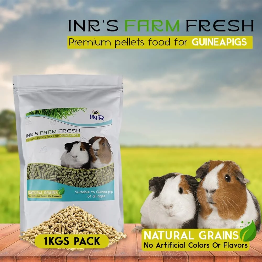 غذای پلت ممتاز و تازه مزرعه INR برای خوکچه هندی || رژیم غذایی پیشرفته برای خوکچه هندی 1 کیلوگرم