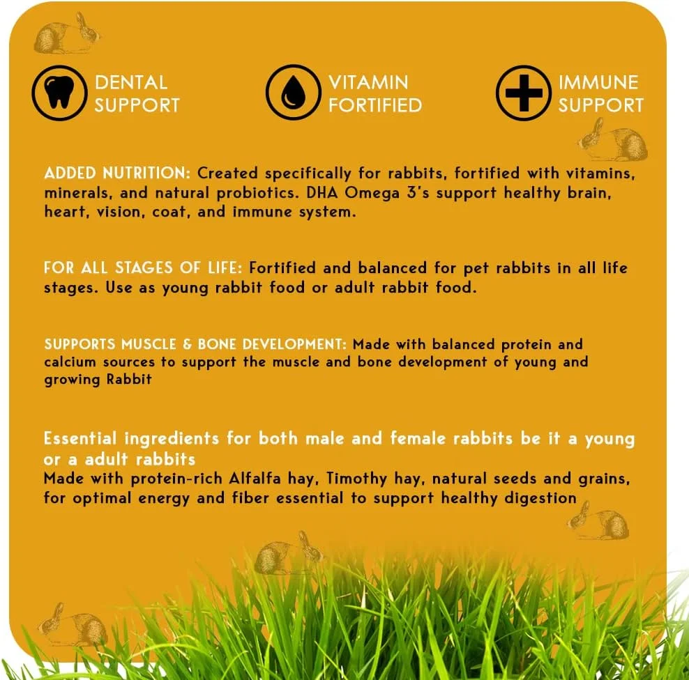 غذای پلت ممتاز و تازه مزرعه INR برای خرگوش ها (1 کیلوگرم) | مواد مغذی ضروری پیشرفته و محتوای فیبر بالا برای خرگوش های کوچک و بزرگ | غذا برای تمام مراحل زندگی