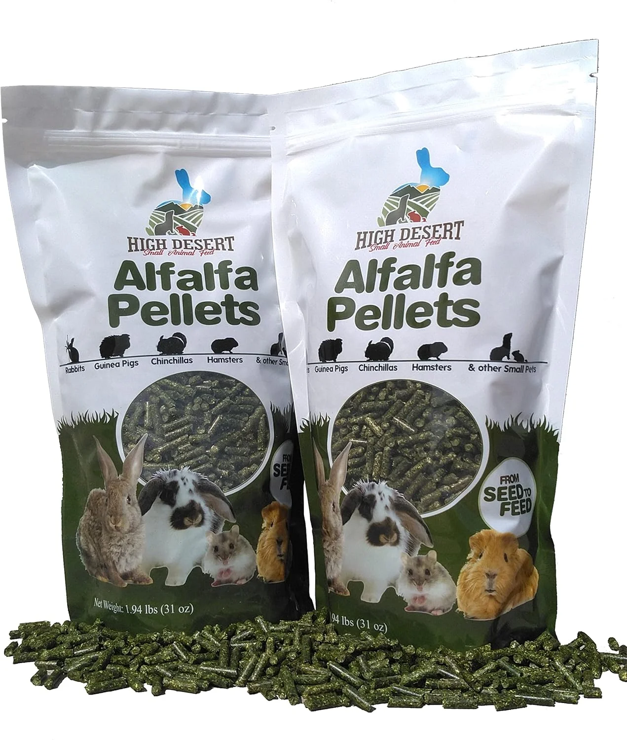 پلت یونجه خشک دشت مرتفع برای خوکچه هندی، خرگوش و سایر حیوانات خانگی کوچک