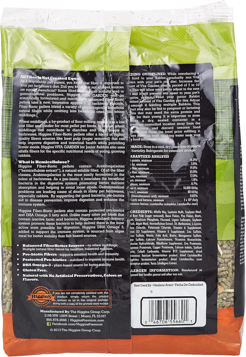 غذای جونیر خرگوش هیگینز ویتا گاردن، چند رنگ، 4 پوند