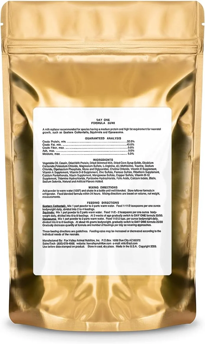 فرمول شماره یک Hogdseirrs Fox Valley Day ONE 32/40 برای سنجاب، خرگوش و صاریغ، 473 میلی لیتر