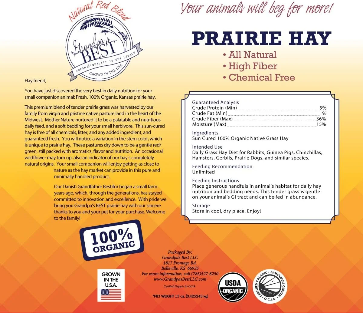 یونجه علفزار درجه یک، 2.2 کیلوگرم