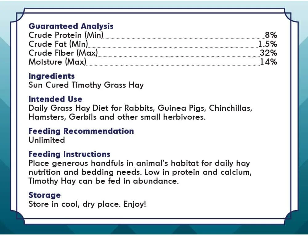 یونجه تیموتی درجه یک پدربزرگ، بسته کوچک 10 پوندی (بسته بندی ممکن است متفاوت باشد)
