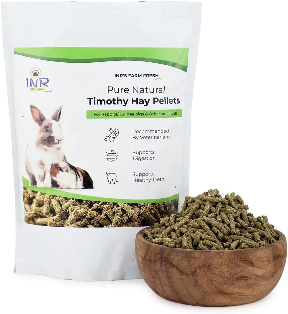 پلت یونجه تیموتی خالص و طبیعی مزرعه INR، 400 گرمی، مناسب خرگوش، خوکچه هندی، همستر و حیوانات خانگی کوچک | غذای مغذی برای تمام مراحل زندگی