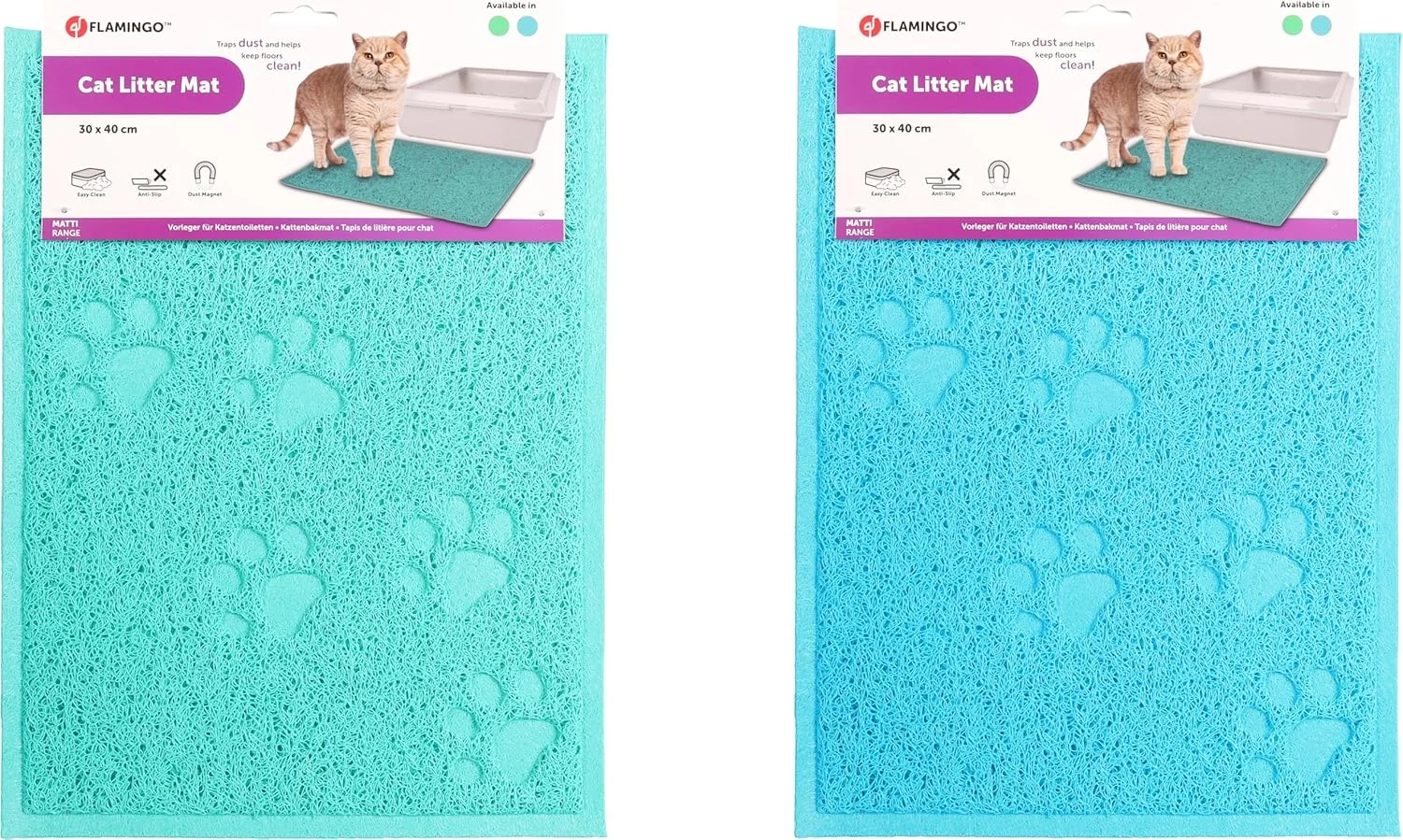 زیرانداز مستطیلی خاک گربه فلامینگو سبز/مشکی 40x30