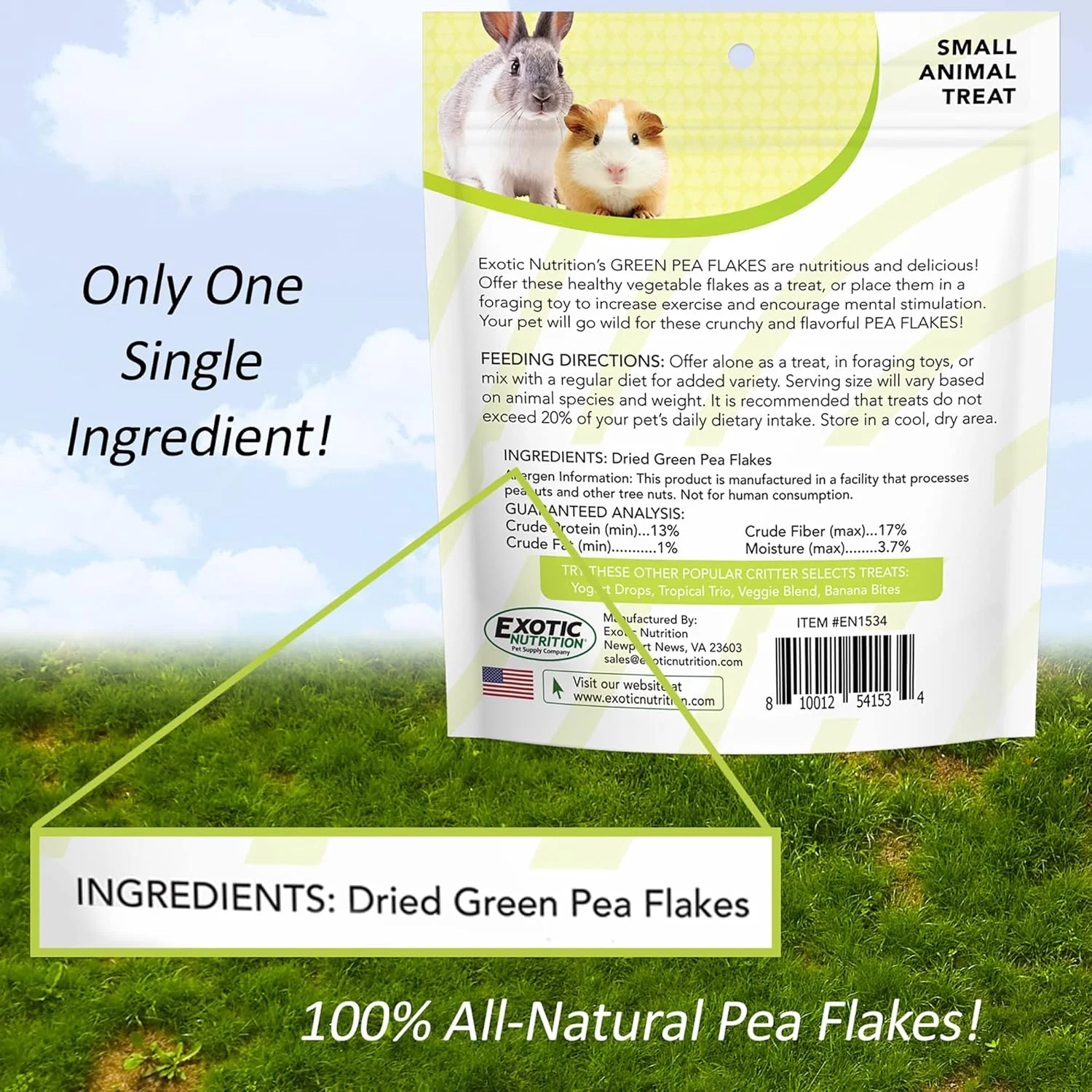 تکه‌های نخود سبز اگزوتیک نوتریشن 85 گرم