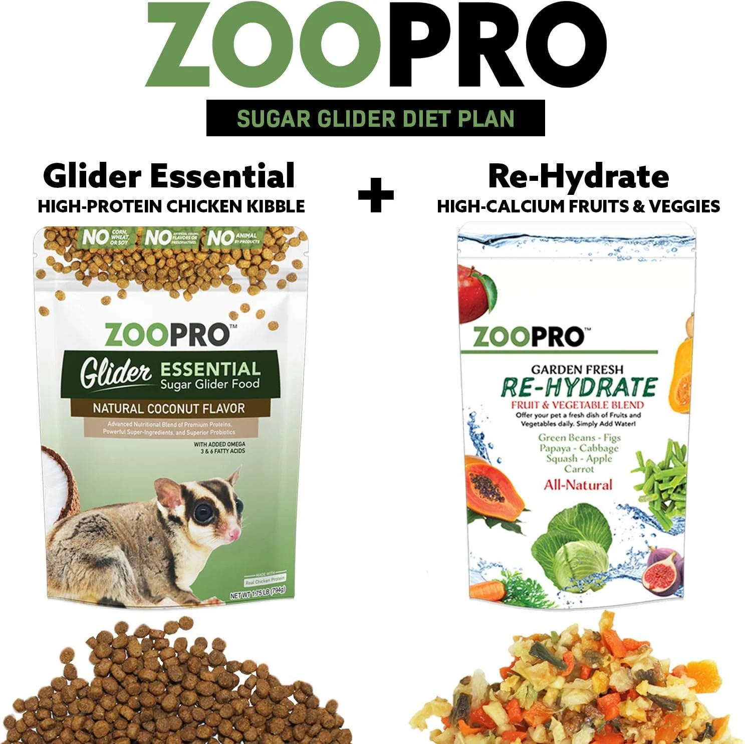 پکیج غذای ضروری سنجاب پرنده اگزوتیک نوتریشن - شامل غذای خشک با پروتئین بالا بر پایه مرغ و مخلوط سبزیجات خشک احیا کننده باغ تازه