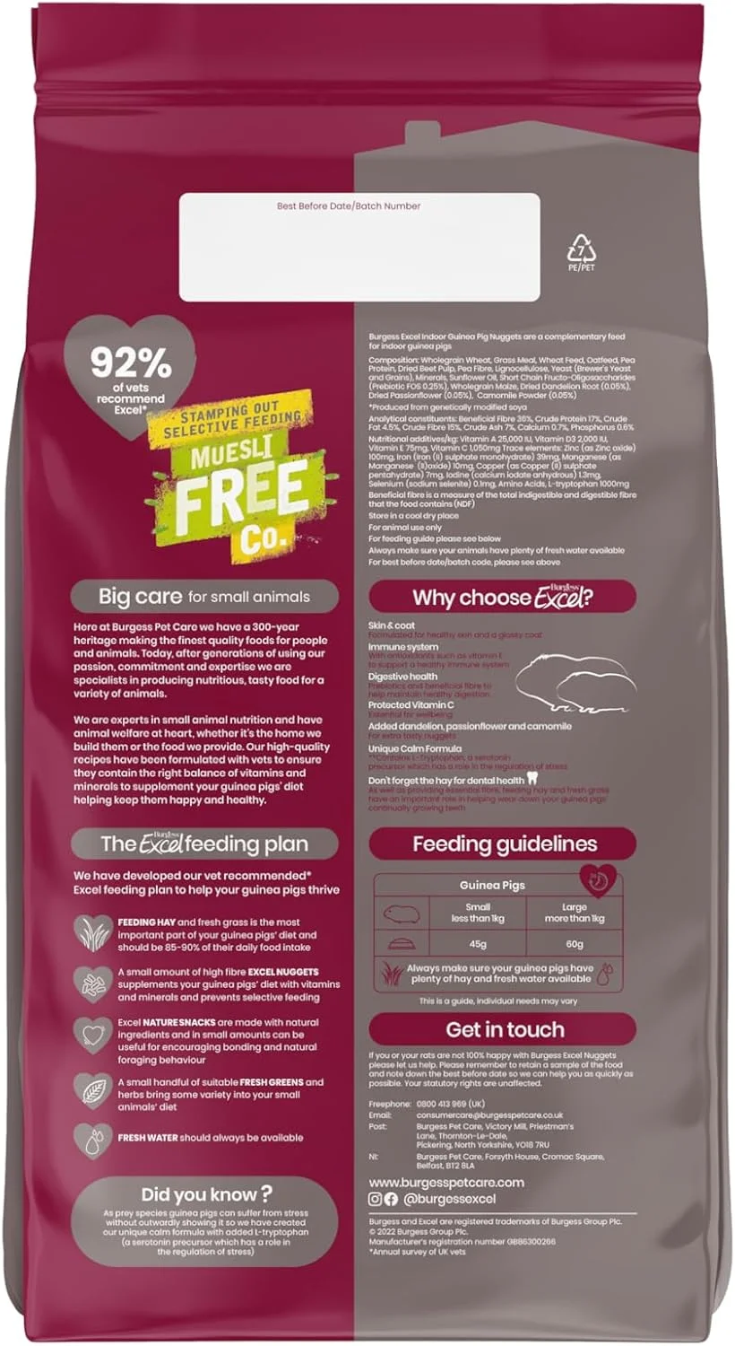 غذای کامل خوکچه هندی داخل خانه اکسل برجس - 1.5 کیلوگرم