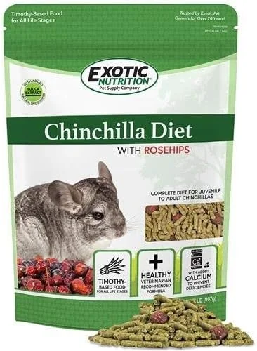 غذای رژیمی چینچیلا اگزوتیک نوتریشن با گل رز 900 گرم