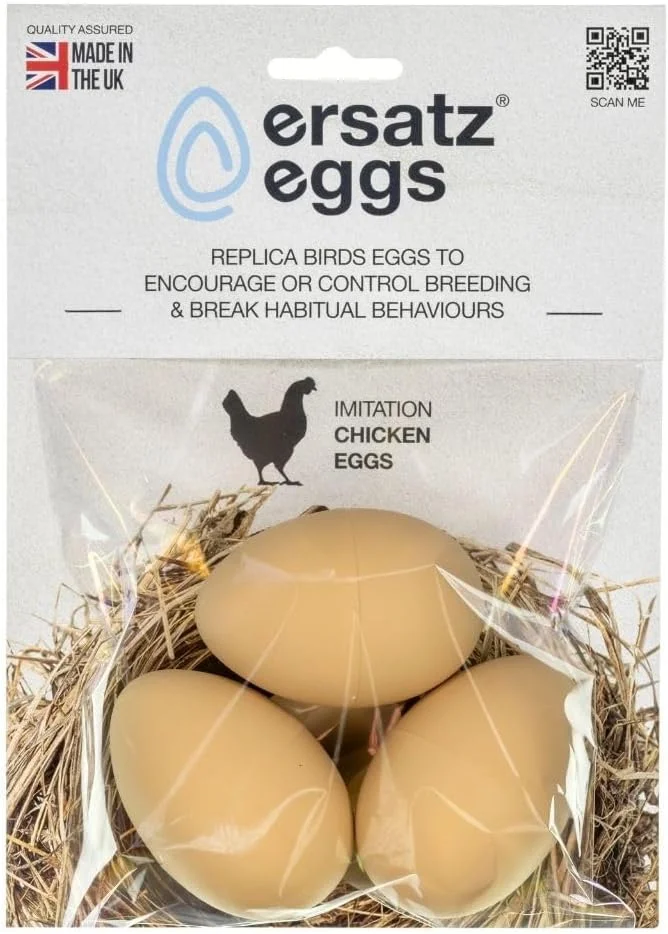 ۳ عدد تخم مرغ مصنوعی مرغ/ماکیان - وزن دار برای حس واقعی - پلاستیکی/جعلی/بدلی برای لانه مرغ، جعبه های لانه برای تشویق به تخم گذاری یا جلوگیری از خوردن