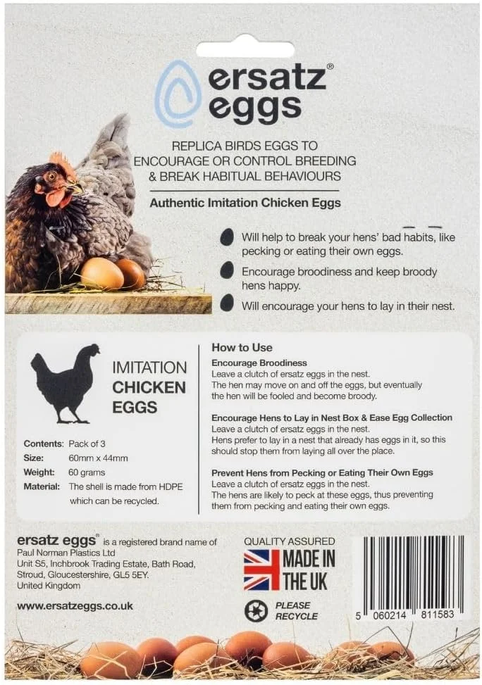 ۳ عدد تخم مرغ مصنوعی مرغ/ماکیان - وزن دار برای حس واقعی - پلاستیکی/جعلی/بدلی برای لانه مرغ، جعبه های لانه برای تشویق به تخم گذاری یا جلوگیری از خوردن