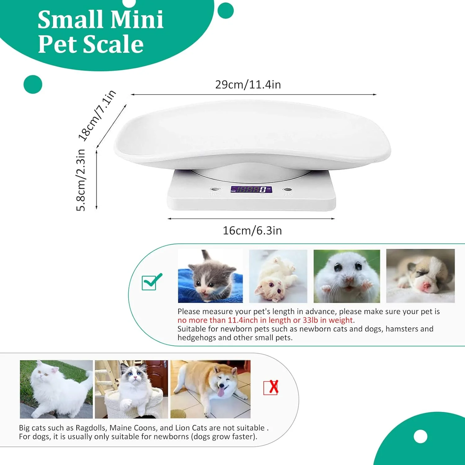 ترازو وزن کشی خزندگان، ترازوی حیوانات کوچک با دقت گرم، ترازوی وزن حیوانات خانگی با صفحه نمایش ال ای دی چند منظوره (حداکثر 15 کیلوگرم)، برای وزن کشی توله سگ/بچه گربه/موش خرما/خوکچه هندی/لاک پشت/غذا ترازو وزن کشی خزندگان، ترازوی حیوانات کوچک با دقت گرم، ترازوی وزن حیوانات خانگی با صفحه نمایش ال ای دی چند منظوره (حداکثر 15 کیلوگرم)، برای وزن کشی توله سگ/بچه گربه/موش خرما/خوکچه هندی/لاک پشت/غذا