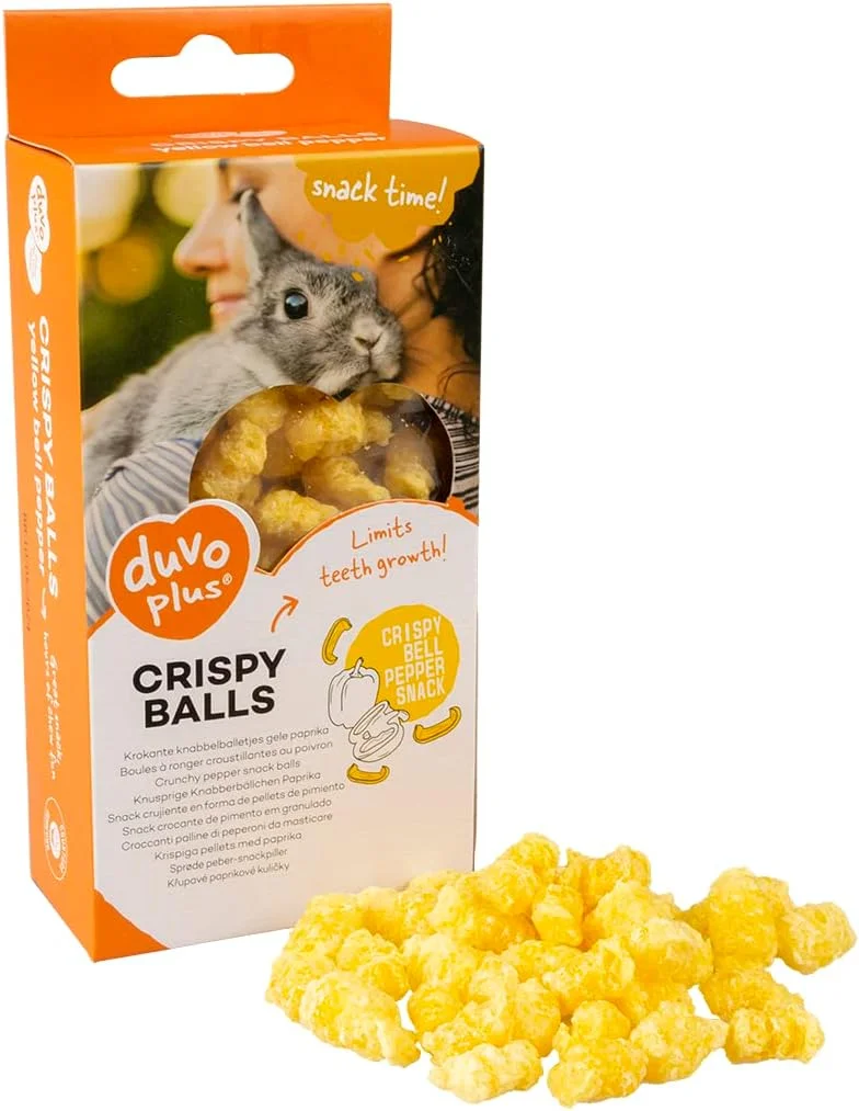 توپ های جویدنی ترد Duvo+ برای جوندگان، طعم فلفل دلمه ای زرد، 50 گرم