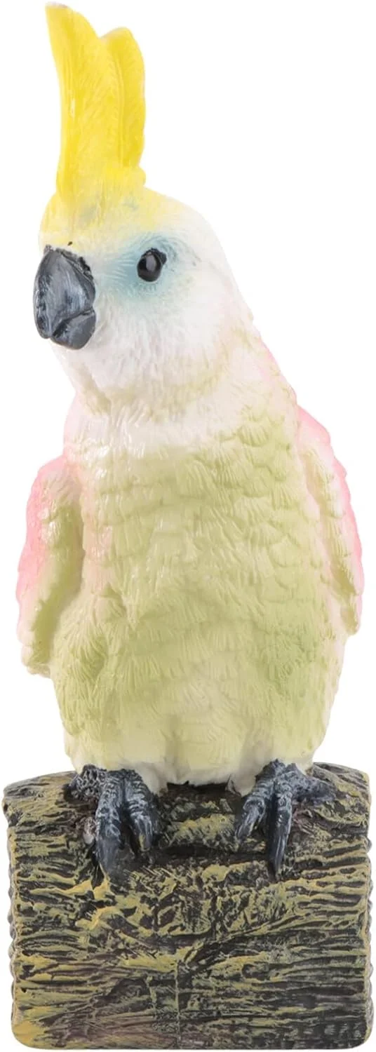 1 عدد مدل طوطی کاکتیل، اسباب بازی پرنده برای کودکان، دکوراسیون رومیزی طوطی، مدل حیوانی رزینی، مجسمه پرنده، هدیه تزئینی پرنده زرد 14.6X11CM