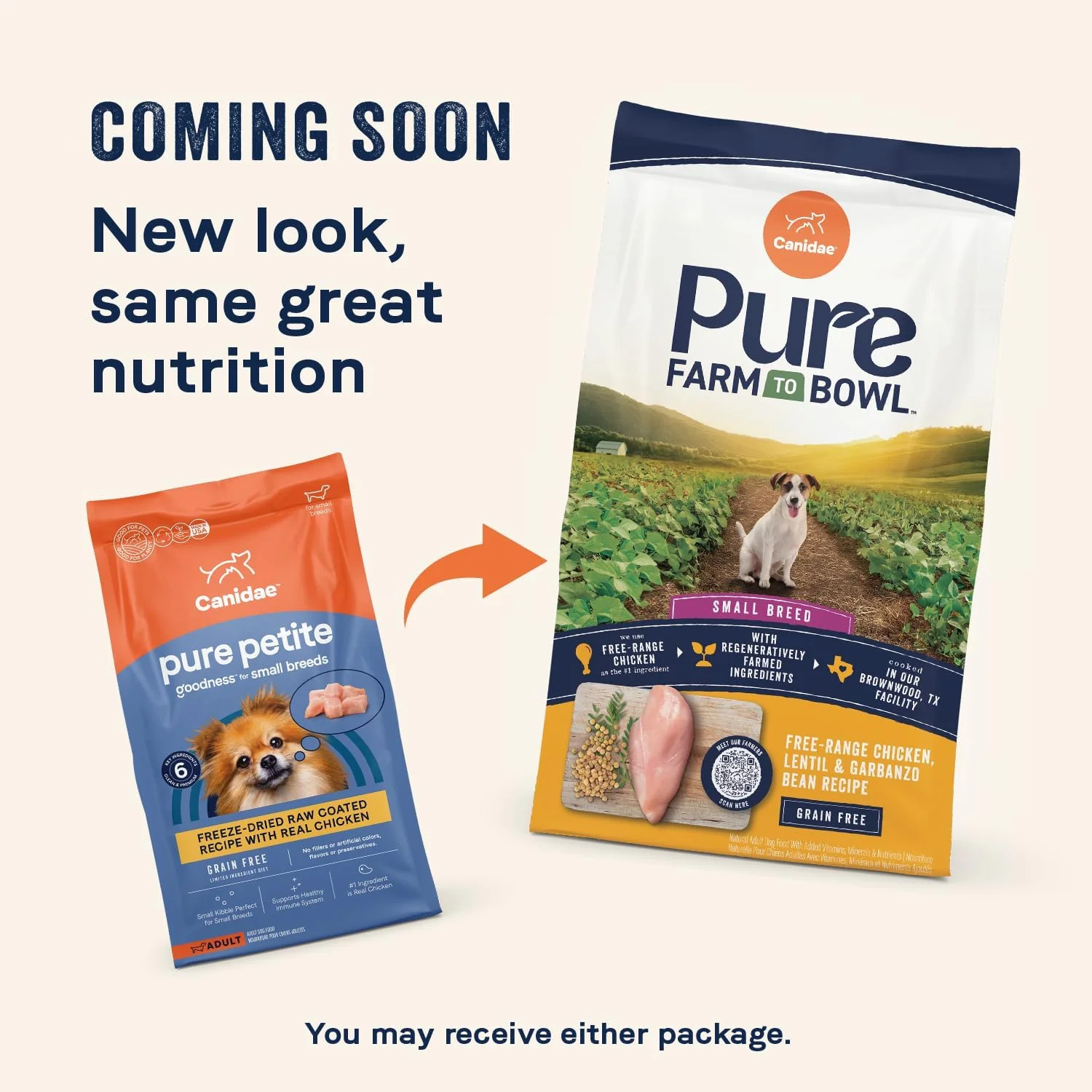 غذای خشک سگ نژاد کوچک Canidae Pure Petite با طعم مرغ روکش شده 4 پوندی