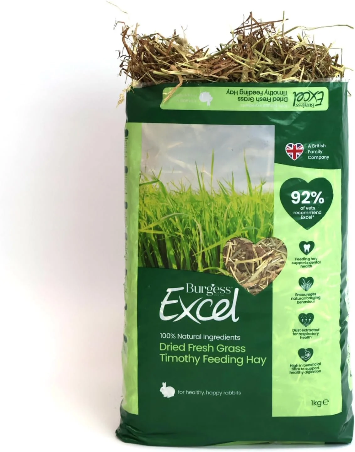 یونجه خشک شده Burgess Excel، غذای تازه برای خرگوش ها 1 کیلوگرم