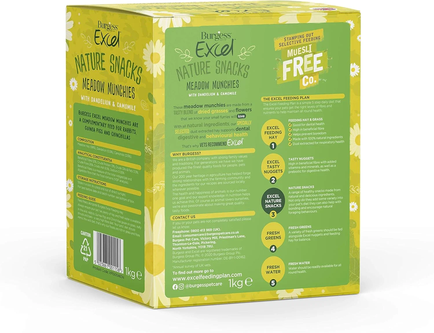 خوراکی جونده کوچک Burgess Excel Meadow Munchies - ۱ کیلوگرم