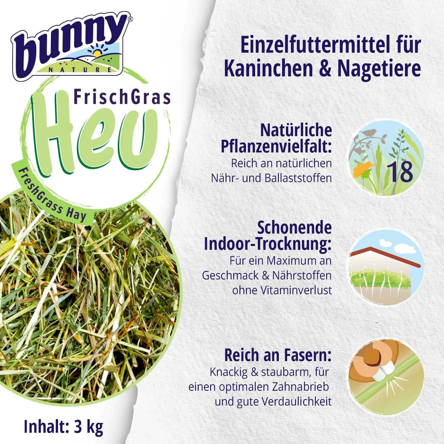 یونجه علف تازه خرگوش بانی نیچر 3 کیلوگرمی