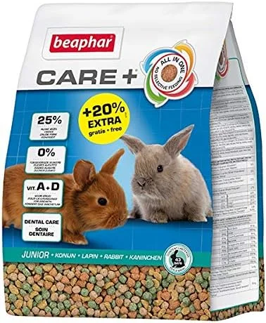 غذای کامل خرگوش جوان Beaphar Care+، کیسه جایزه 1.5 کیلوگرم + 20% رایگان غذای کامل خرگوش جوان Beaphar Care+، کیسه جایزه 1.5 کیلوگرم + 20% رایگان