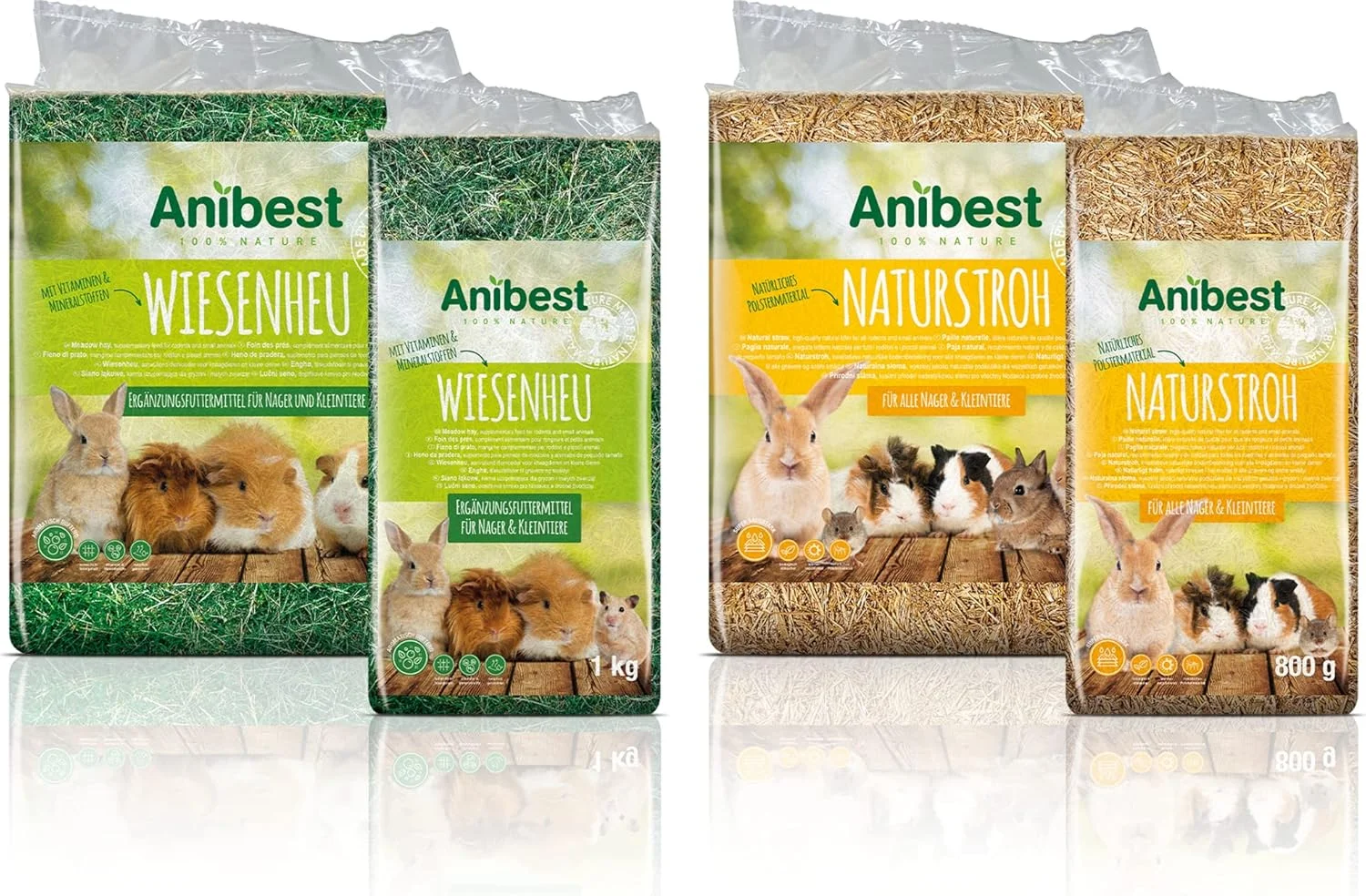 یونجه خشک مراتع آنی‌بست - غذای ۱۰۰٪ طبیعی برای خرگوش‌ها، همسترها، خوکچه‌های هندی و سایر جوندگان و حیوانات کوچک - ساخت آلمان - ۱ کیلوگرم