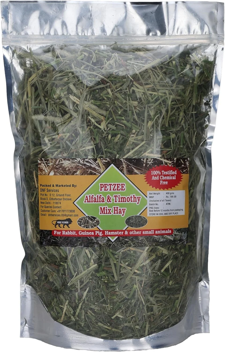 یونجه و علف تیموتی مخلوط شده برای خرگوش، خوکچه هندی، همستر و سایر حیوانات کوچک (400 گرم) یونجه و علف تیموتی مخلوط شده برای خرگوش، خوکچه هندی، همستر و سایر حیوانات کوچک (400 گرم)