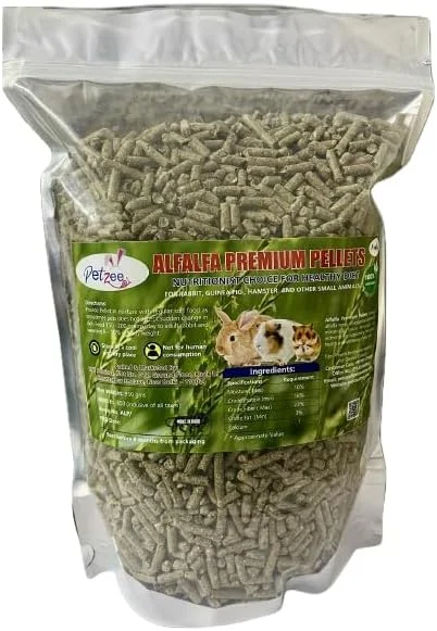 پلت یونجه، غذای مغذی بسیار با کیفیت مناسب برای انواع خرگوش، خوکچه هندی و سایر حیوانات کوچک، انتخاب متخصص تغذیه (950 گرم) 3 میلی متر پلت یونجه، غذای مغذی بسیار با کیفیت مناسب برای انواع خرگوش، خوکچه هندی و سایر حیوانات کوچک، انتخاب متخصص تغذیه (950 گرم) 3 میلی متر