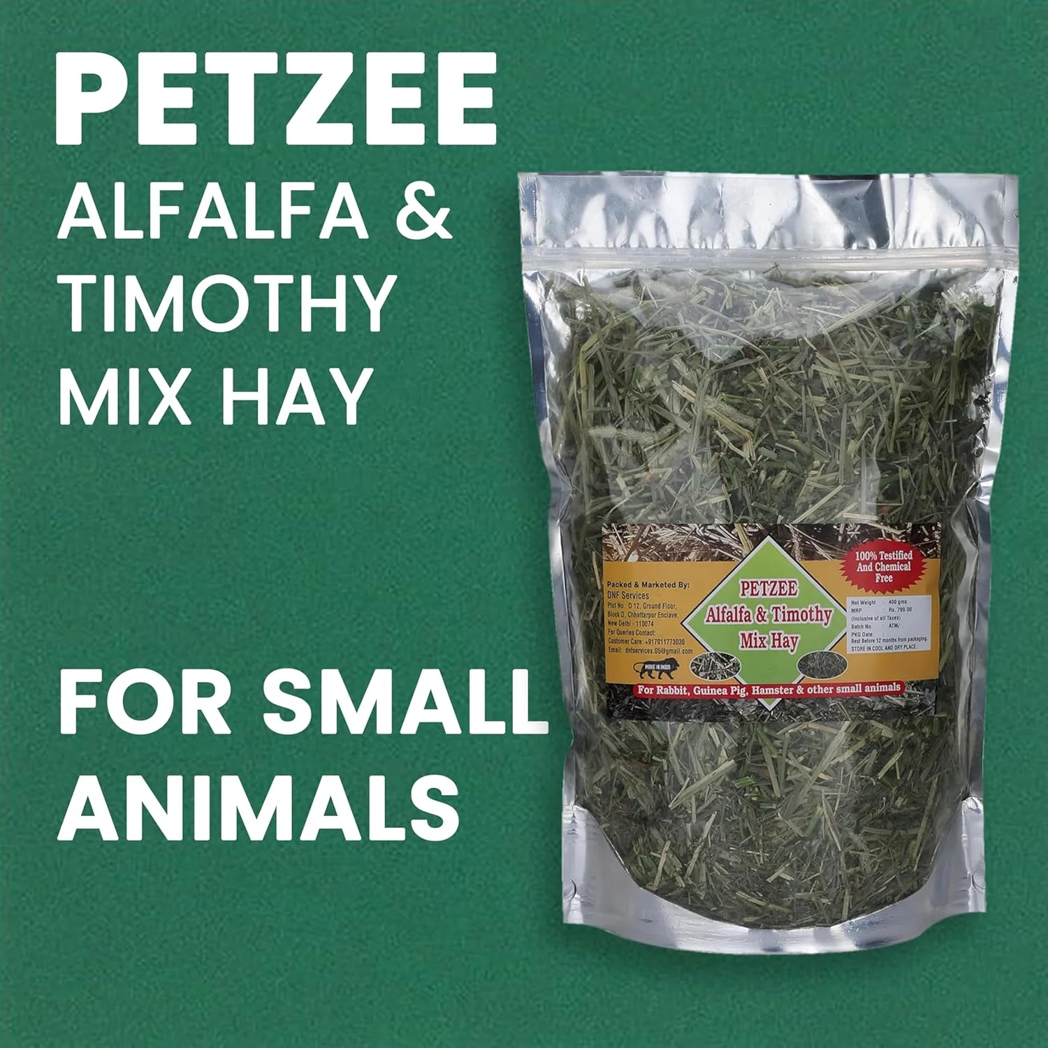 یونجه و علف تیموتی مخلوط شده برای خرگوش، خوکچه هندی، همستر و سایر حیوانات کوچک (400 گرم) یونجه و علف تیموتی مخلوط شده برای خرگوش، خوکچه هندی، همستر و سایر حیوانات کوچک (400 گرم)