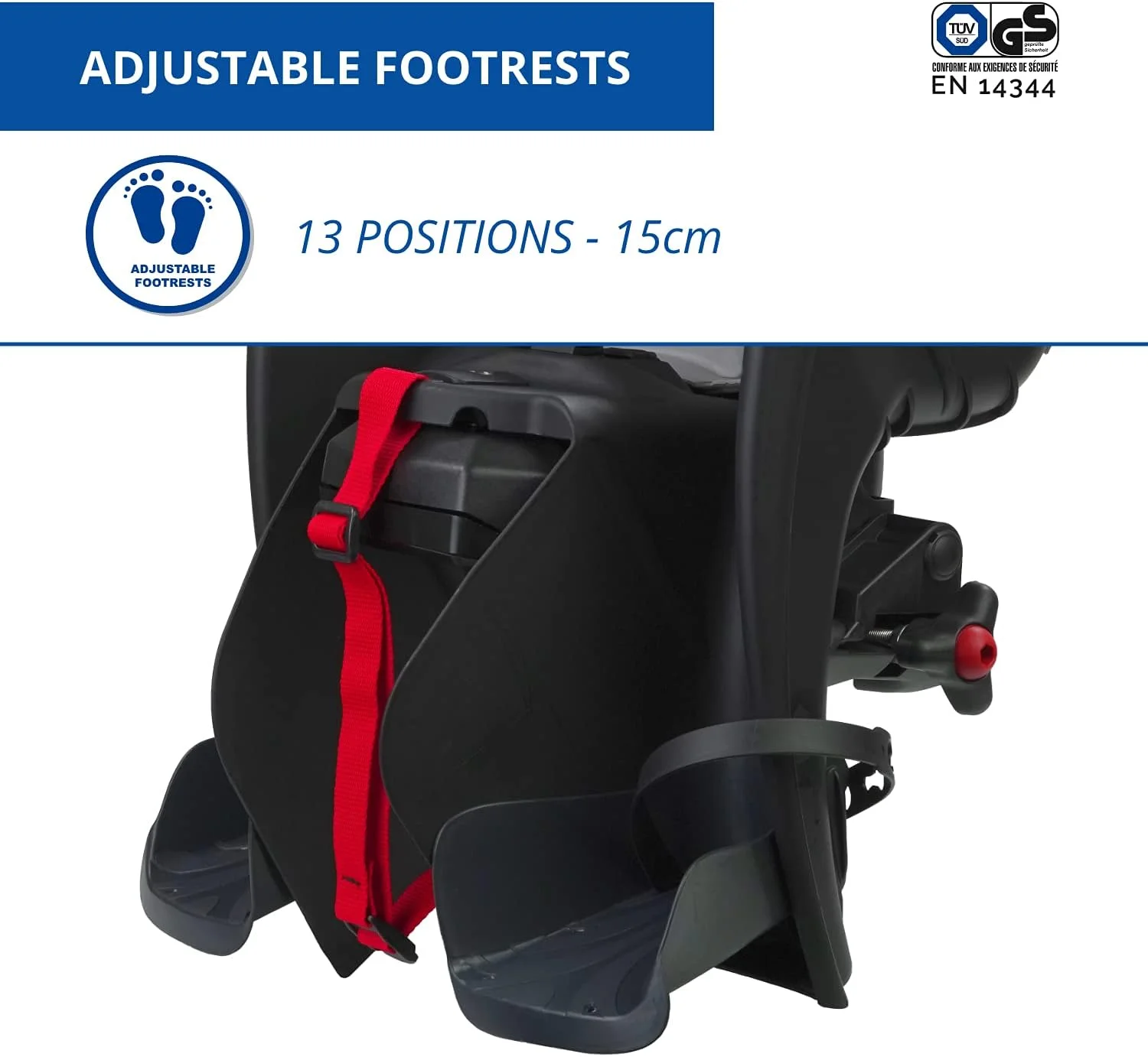 صندلی عقب دوچرخه تاشو Mr Fox 2021 - روکش شانه و کوسن ساخته شده از چرم مصنوعی - برای کودکان تا 22 کیلوگرم، از 3 تا 8 سال