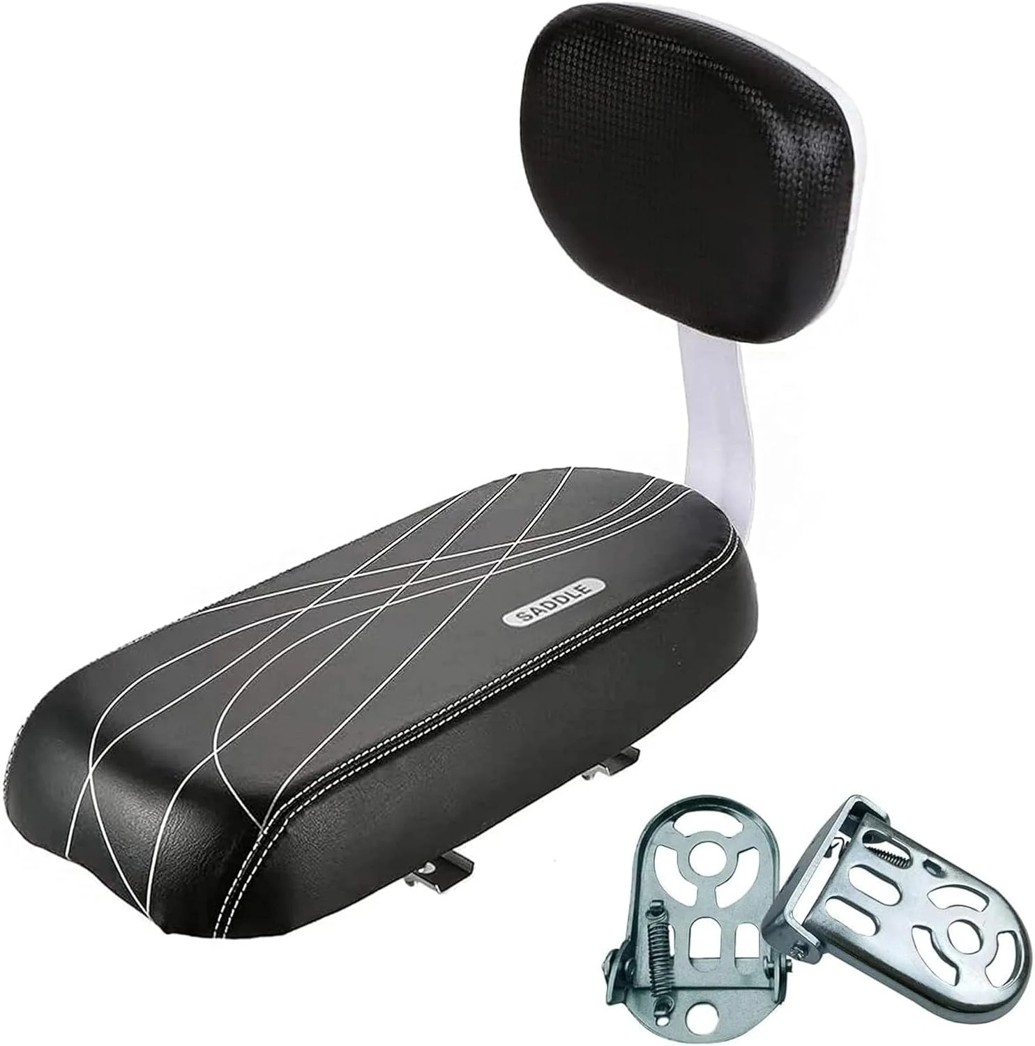 صندلی عقب دوچرخه - زین روکش دار با پشتی صندلی کودک مناسب برای کودکان، بزرگسالان، BMX و دوچرخه کوهستان