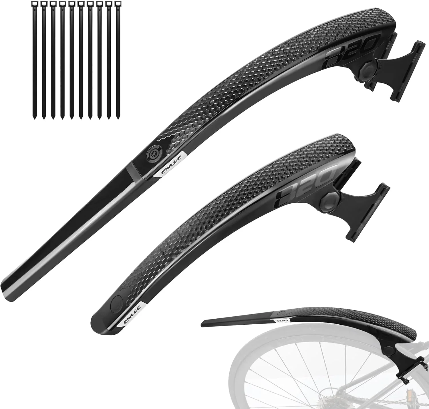 گلگیر دوچرخه ZUKKA، 2 عدد گلگیر سبک وزن جلو و عقب برای دوچرخه های کورسی، شن و ماسه و تاشو