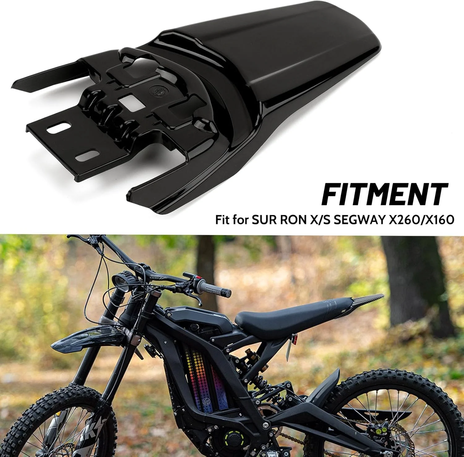 گلگیر عقب XINGWU مناسب سورون لایت بی X، محافظ گل و لای برای دوچرخه برقی سورون لایت بی X، سگوی X160/X260، قطعه دوچرخه خاکی برقی، مشکی