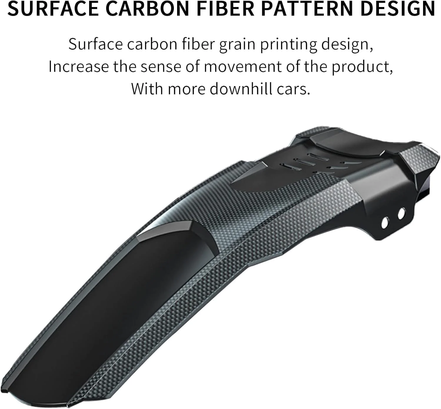 گلگیر دوچرخه کوهستان YelaJoy، گلگیرهای MTB فیبر کربنی قابل تنظیم - گلگیر جهانی MTB جلو یا عقب سازگار با دوچرخه های کوهستانی 20/24/26/27.5/29 اینچ - پوسته سخت