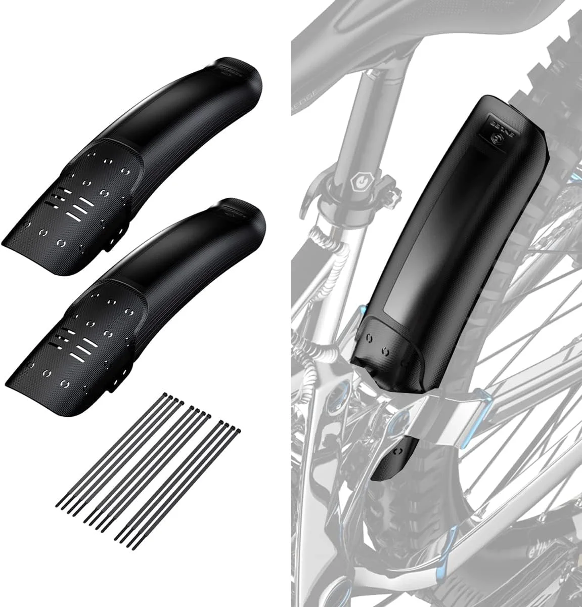 گلگیر دوچرخه، 2 عدد گلگیر جهانی دوچرخه کوهستان، مجموعه گلگیر دوچرخه، گلگیرهای قابل تنظیم دوچرخه، پوشش کامل جهانی ضخیم و پهن، مجموعه گلگیر عقب + جلو دوچرخه کوهستان MTB