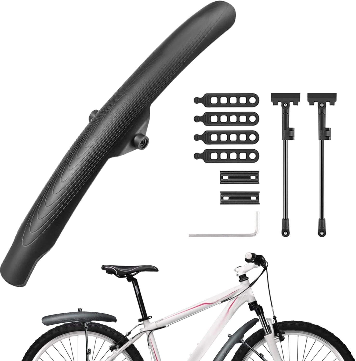 گلگیر عقب دوچرخه | گل پخش کن چند منظوره - گلگیر دوچرخه ضد پاشش قابل تنظیم برای جلوگیری از باران و گرد و غبار