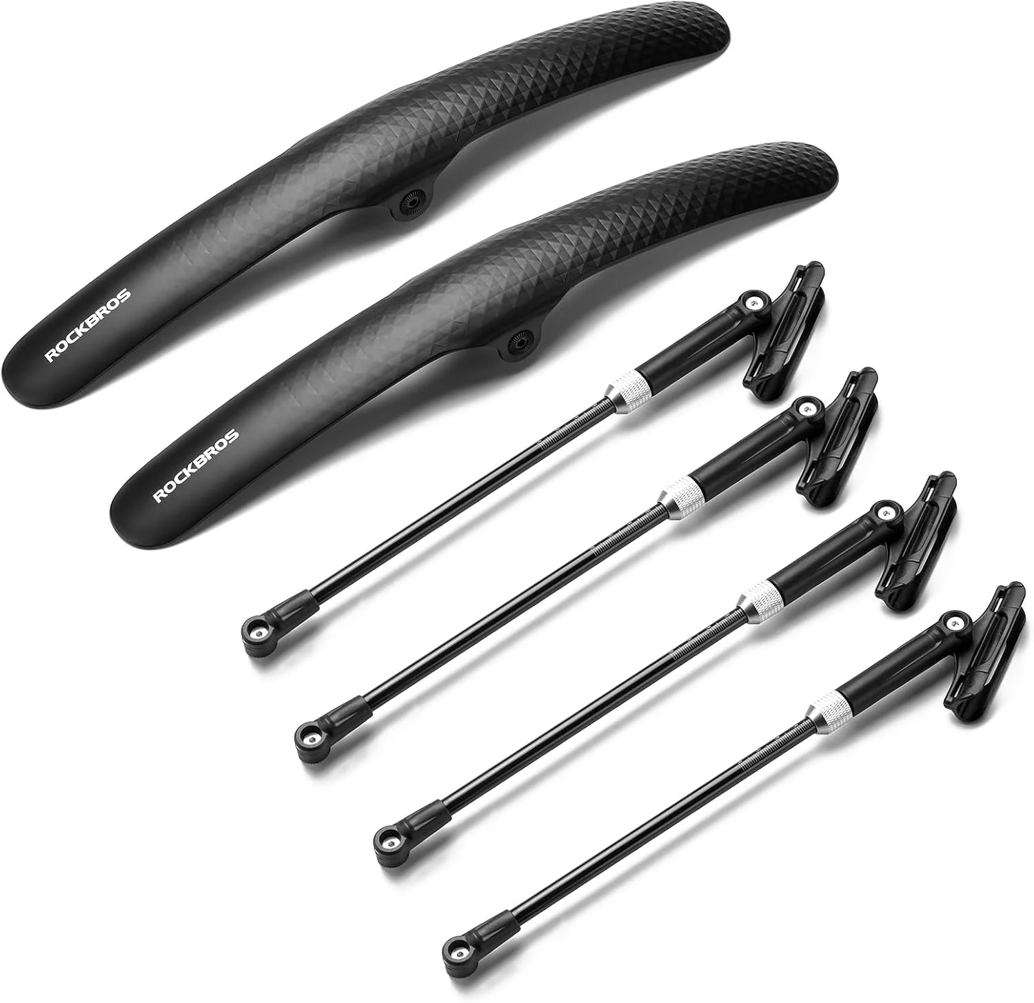 مجموعه گلگیر دوچرخه ROCKBROS - گلگیرهای سبک وزن با رهاسازی سریع برای دوچرخه های جاده ای 700C - محافظ گل و لای قابل تنظیم و نصب آسان برای دوچرخه جلو و عقب