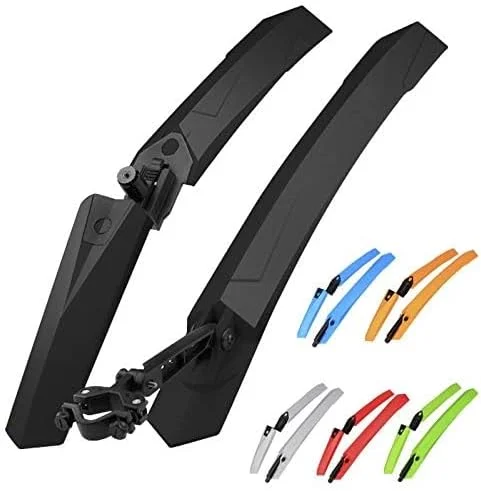 گلگیر دوچرخه، 2 عدد گلگیر دوچرخه کوهستان با چراغ عقب LED، باله های دوچرخه سواری با رهاسازی سریع برای لوازم جانبی دوچرخه 26 27.5 29 اینچی (رنگ: خاکستری (بدون چراغ عقب))