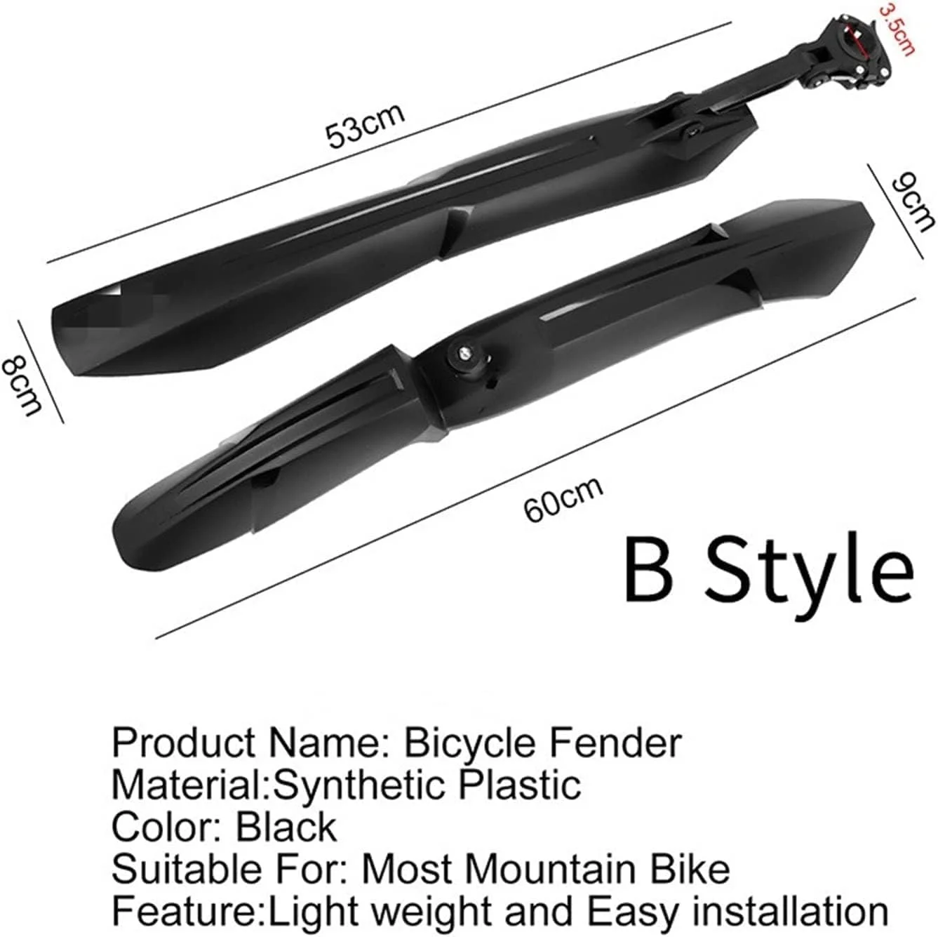 گلگیر دوچرخه، لوازم جانبی دوچرخه کوهستان، گلگیرهای قابل تنظیم قابل حمل دوچرخه کوهستانی جلو و عقب سازگار با گلگیر دوچرخه کوهستان 2 عددی با قابلیت رهاسازی سریع (رنگ