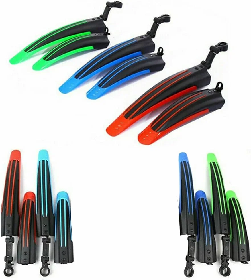 گلگیر دوچرخه، گلگیر دوچرخه سواری، گلگیر دوچرخه برقی، گلگیر جلو و عقب دوچرخه کوهستان، گلگیرهای قابل تنظیم با رهاسازی سریع، بال های پلاستیکی مقاوم در برابر سایش و قابل شستشو (سبز)