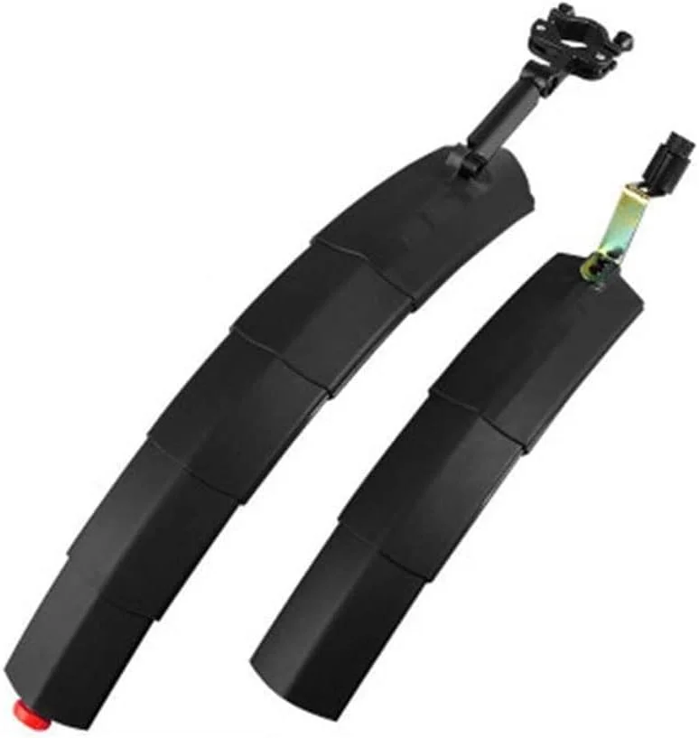 گلگیر دوچرخه، گلگیر دوچرخه سواری، گلگیر دوچرخه برقی، مجموعه 2 عددی گلگیر جلو و عقب دوچرخه کوهستان تاشو با چراغ عقب (آبی)