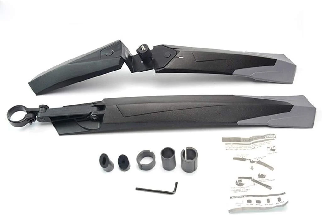 گلگیر دوچرخه، گلگیرهای دوچرخه سواری، گلگیر دوچرخه برقی، گلگیرهای چرخ لاستیک جلو/عقب دوچرخه فیبر کربنی، لوازم جانبی دنده ثابت دوچرخه سواری کوهستانی MTB (مشکی)