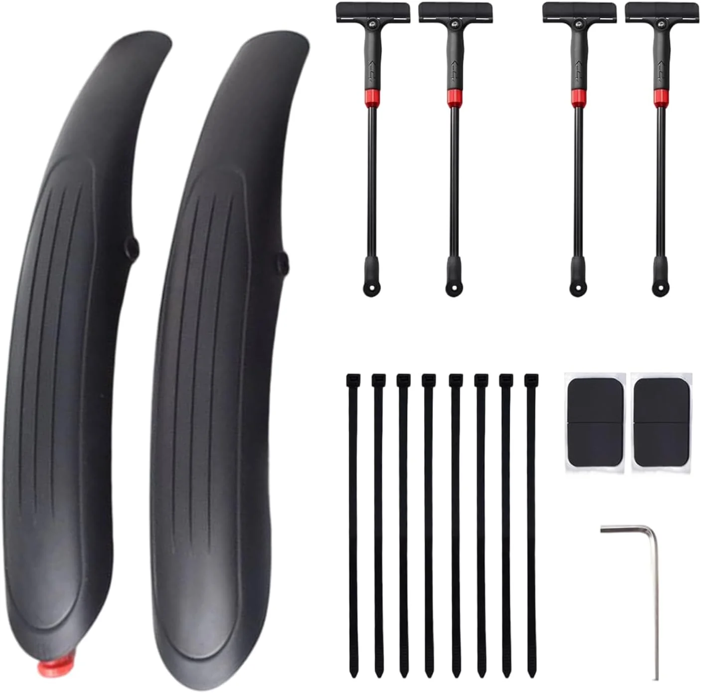 گلگیر دوچرخه کوهستان | میله قابل تنظیم و لوازم جانبی ایمن - کیت گلگیر دوچرخه، برای دوچرخه سواری در مسیرهای کوهستانی، جاده ای، بارانی و گلی