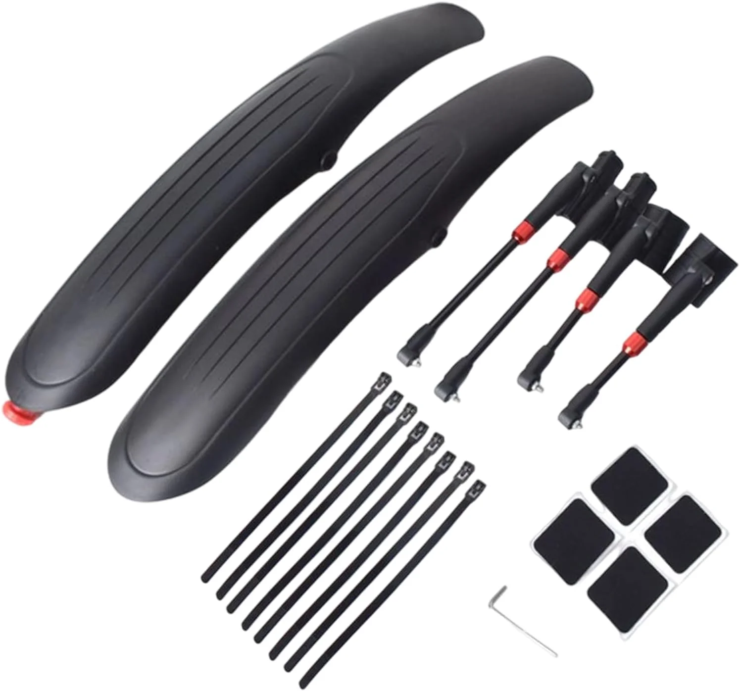 گلگیر دوچرخه کوهستان - پوشش ایمن با میله قابل تنظیم - کیت گلگیر دوچرخه | برای دوچرخه سواری در مسیرهای کوهستانی، جاده ای، رفت و آمد، دوچرخه سواری در باران و گل و لای