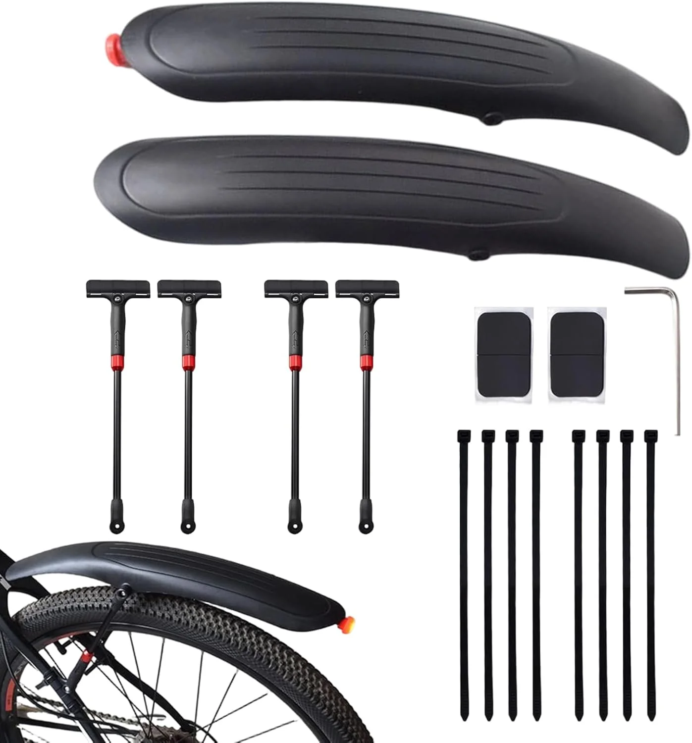 گلگیر دوچرخه کوهستان - لوازم جانبی محافظ ایمن | محافظ پاشش دوچرخه، برای دوچرخه سواری در مسیرهای کوهستانی، جاده ای، بارانی و گلی در فضای باز