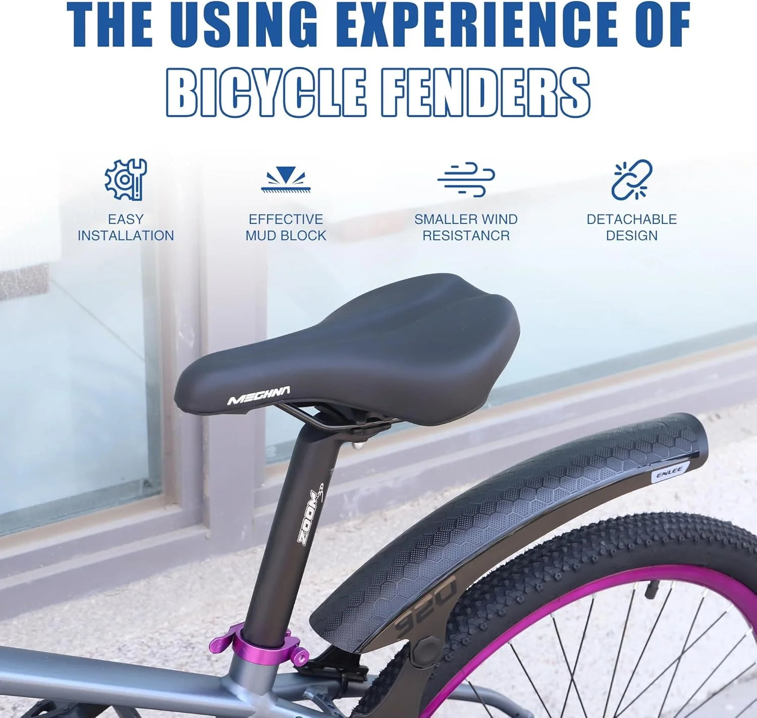 مجموعه گلگیر دوچرخه MEGHNA، گلگیرهای سبک وزن جلو و عقب، گلگیر جهانی دو قسمتی برای دوچرخه کوهستانی 26-29 اینچ، دوچرخه کروز، دوچرخه تاشو