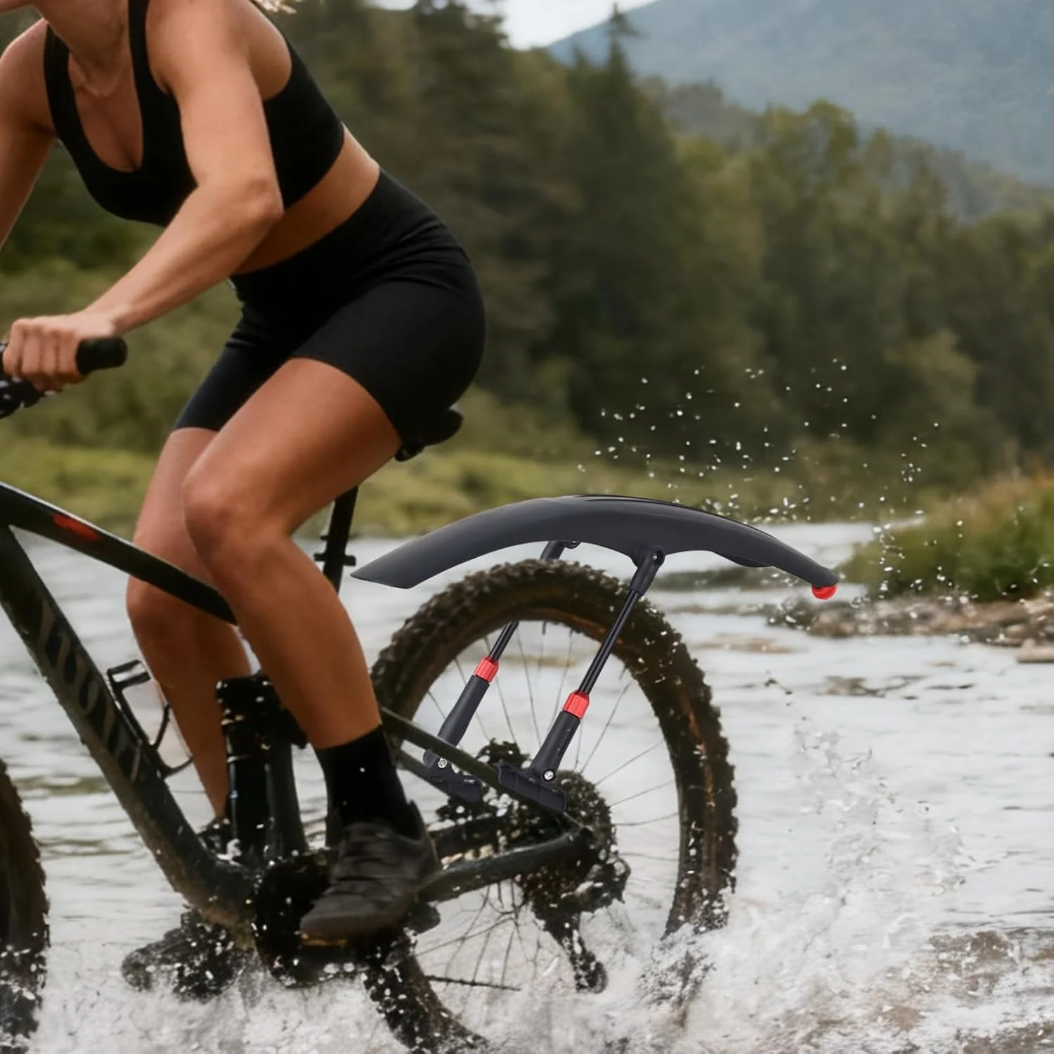 گلگیر دوچرخه کوهستان - پوشش ایمن با میله قابل تنظیم - کیت گلگیر دوچرخه | برای دوچرخه سواری در مسیرهای کوهستانی، جاده ای، رفت و آمد و دوچرخه سواری در روزهای بارانی و گلی