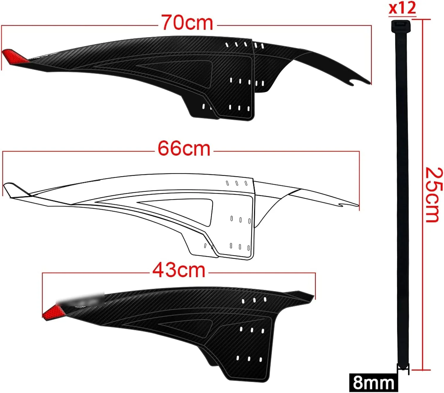 گلگیر دوچرخه گلگیر دوچرخه گلگیر دوچرخه سواری گلگیر دوچرخه کوهستان محافظ گل و لای دوچرخه کوهستان محافظت بهتر در برابر پاشش و گرد و غبار