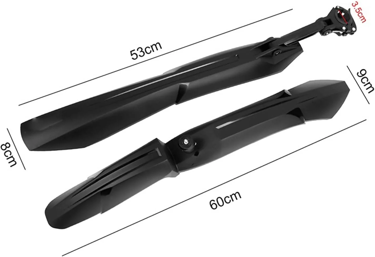 گلگیر دوچرخه با قابلیت جداسازی سریع، 2 عدد گلگیر جلو و عقب مناسب دوچرخه کوهستان سایزهای 24، 26، 27.5 و 29 اینچ
